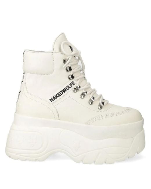 Naked Wolfe White Spike Sneakers