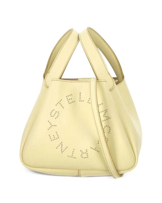 Stella McCartney Yellow Logo-Detail Tote Bag