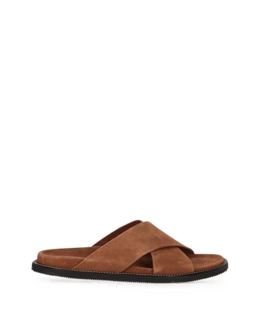 Todd Snyder Brown Criss-Cross Strap Sandals for men