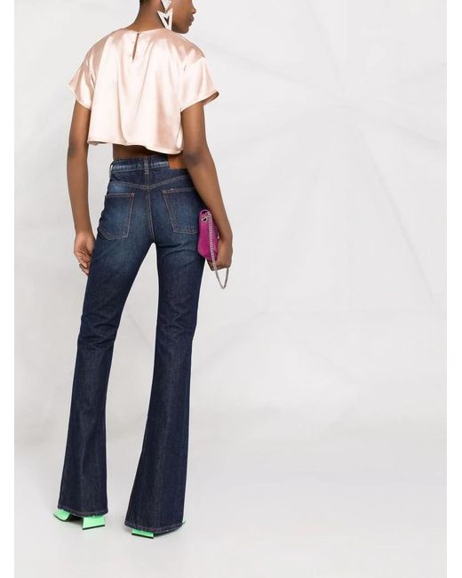 Philipp Plein Blue High-Waisted Flared Jeans