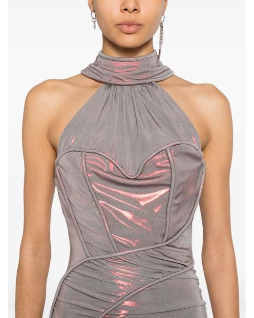 Robe Mi-Longue À Design Drapé MITILIANE COUTURE en coloris Gray