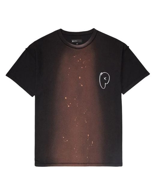 Purple Brand Black Logo-Print Cotton T-Shirt for men