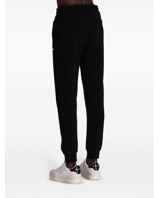 Karl Lagerfeld Black Logo-embroidered Cotton Track Pants for men