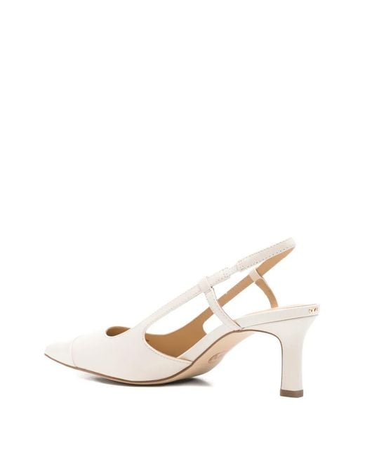 MICHAEL Michael Kors White "Alora" Toe Cap Medium Sling Pump