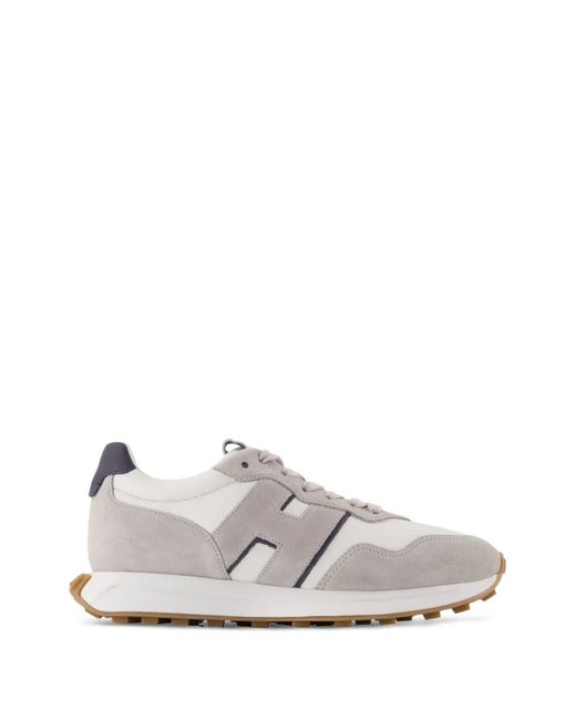 Hogan White H601 Round-Toe Low-Top Sneakers for men