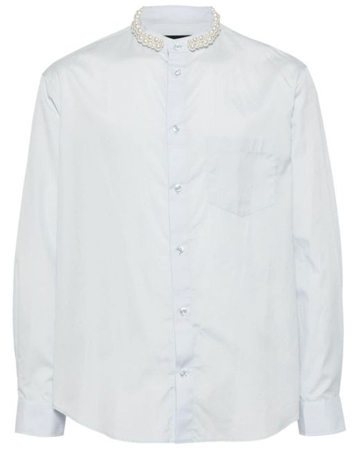Simone Rocha White Faux-pearl Embellished Cotton Shirt for men