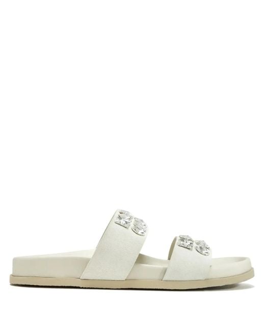 Pedro Garcia White Dily Sandalen mit Kristallen