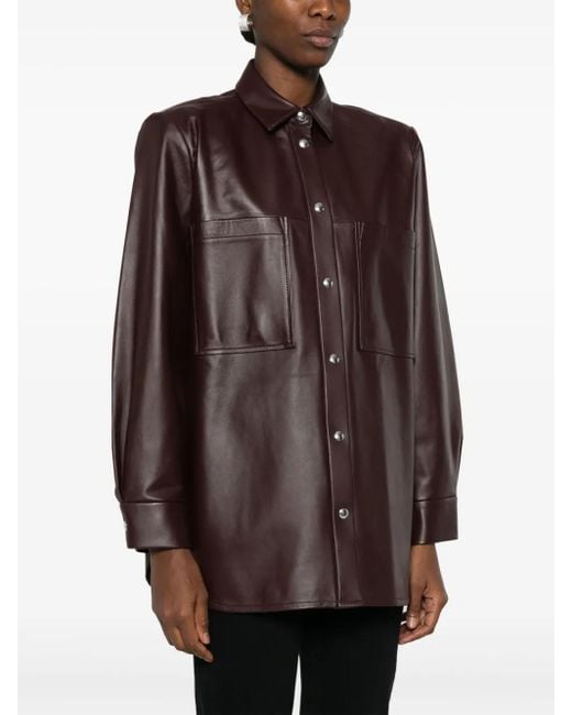 新品未使用　ohtoro Leather Shirt Jacket brown IRO Leather Shirt Jacket in Brown | Lyst