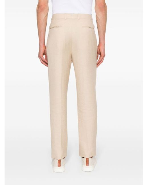 Zegna Natural Pleat-detail Tailored Trousers for men