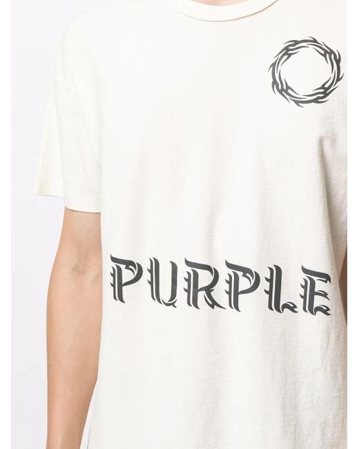 Purple Brand Natural Logo-Print Short-Sleeve T-Shirt for men
