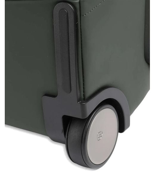 Piquadro Green Water-Resistant Wheeled Backpack for men