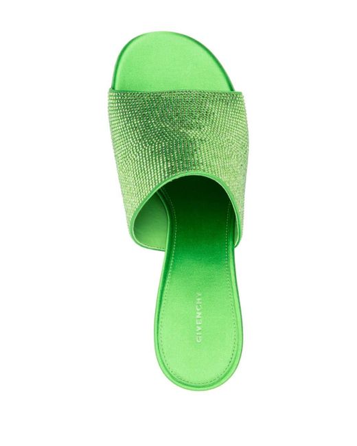 Mules con strass G Cube 70mm di Givenchy in Green