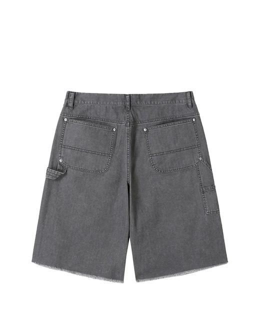 TONYWACK Gray Frayed Shorts for men