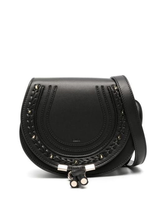 Chloé Marcie Small Saddle Bag With Studs in Black | Lyst