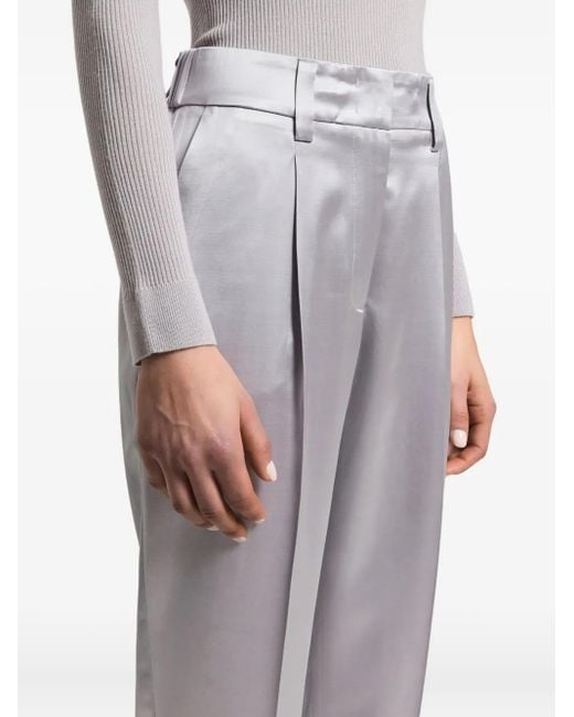 Peserico Satijnen Broek Met Geplooide Voorkant in het Gray