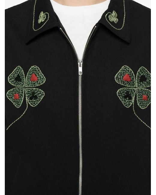 Bode Black Veste Lucky Draw À Broderies for men