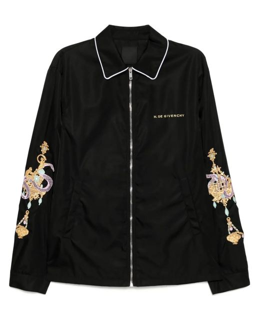 Givenchy Black Jacket With Chandelier And Snake Embroideries for men