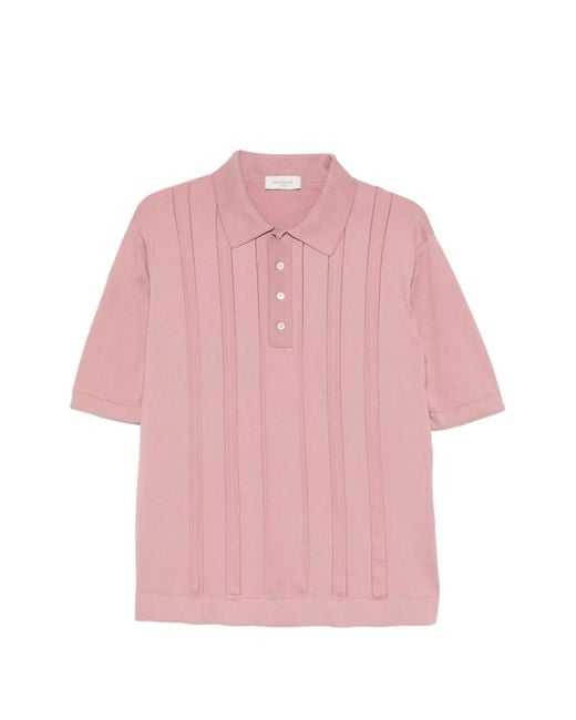 Piacenza Cashmere Pink Short-Sleeve Polo Shirt for men