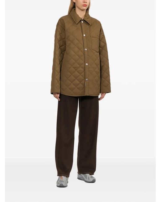 A.P.C. Brown Quilted Press-Stud Jacket