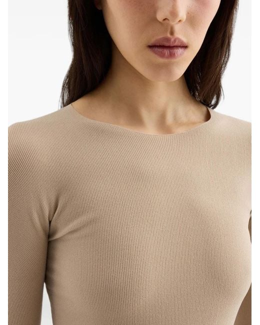 Jil Sander Natural Ribbed-Knit Top
