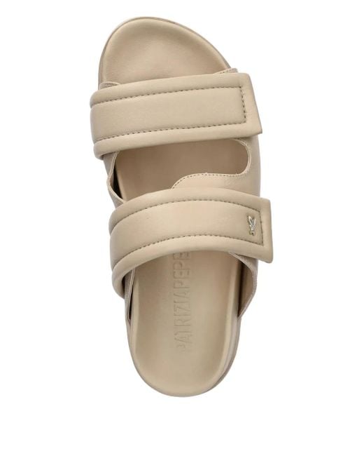 Patrizia Pepe Natural Double-Strap Slide Sandals