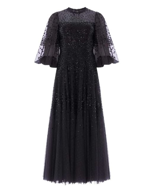 Needle & Thread Black Robe Longue À Ornements De Sequins