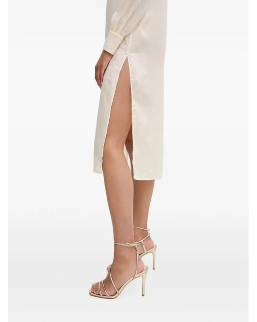 Patrizia Pepe White Side-Slit Shirt Midi Dress