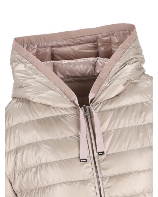 Herno Pink Hooded Short-Sleeve Coat