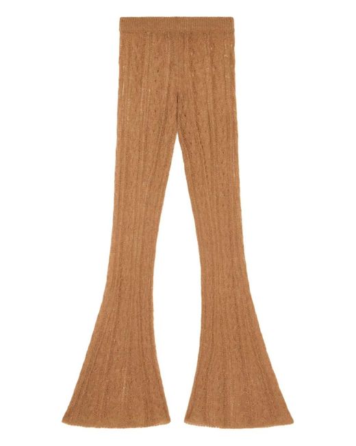 Alanui Brown Desert Drift Cable-Knit Trousers