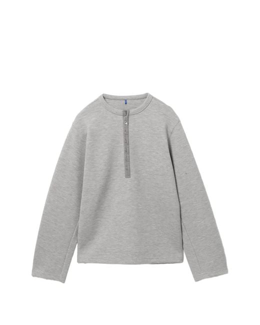 Adererror Gray Henley-Neck Sweatshirt