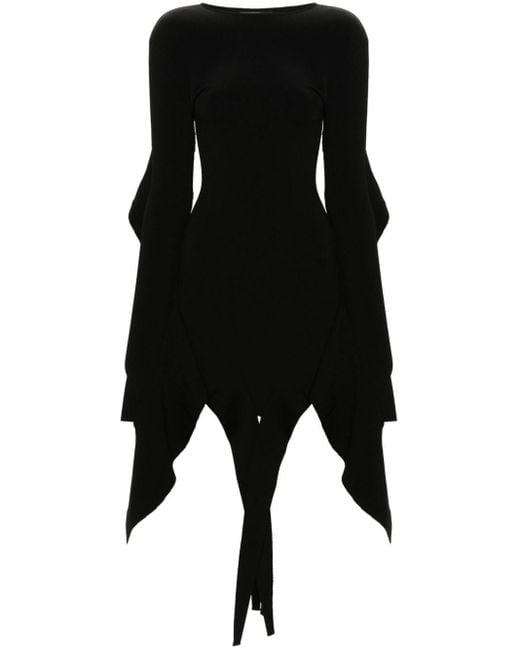 Robe courte à coupe asymétrique Mugler en coloris Black