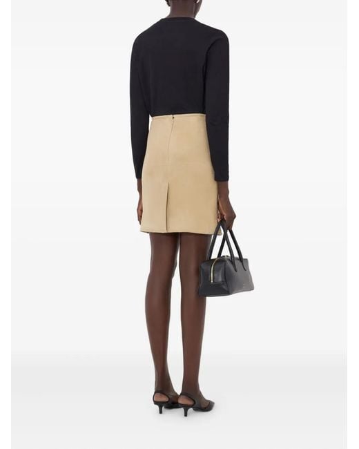 Loulou de Saison Natural Engel Suede Pencil Mini Skirt