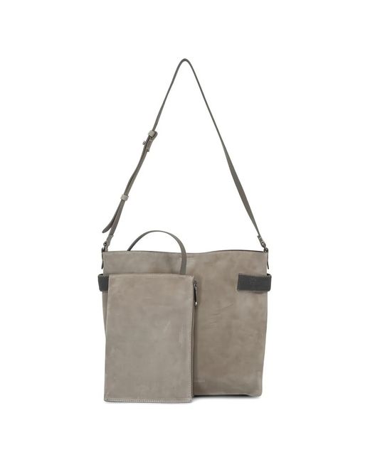 Brunello Cucinelli Gray Essence Suede Bucket Bag