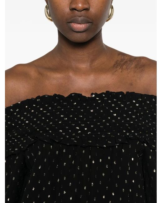 Self-Portrait Black Off-Shoulder Top