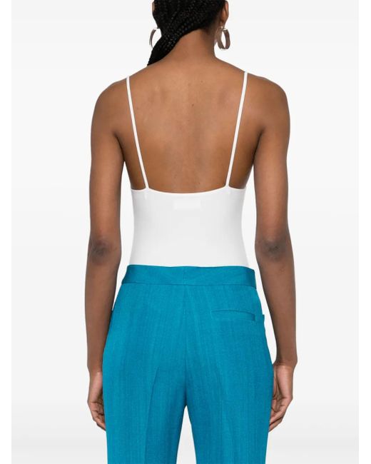 Jil Sander White Square-Neck Bodysuit