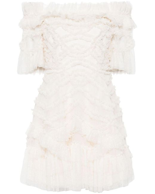 Vestido corto Lisette Needle & Thread de color White