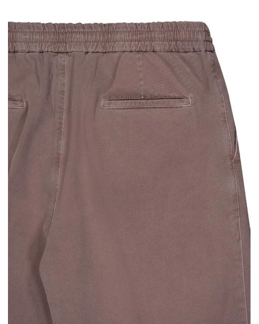 Brunello Cucinelli Gray Drawstring-Waist Cotton Trousers for men