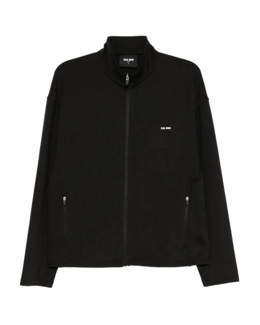 TEAM WANG design Black Logo-Printed Track Performance Jacket