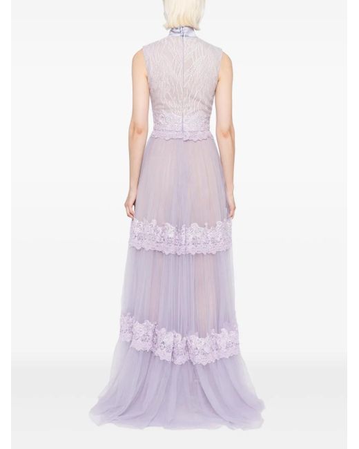 Saiid Kobeisy Purple Lace Dress