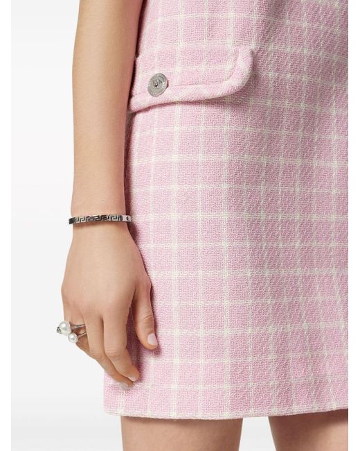 Versace Pink Large Check Mini Dress