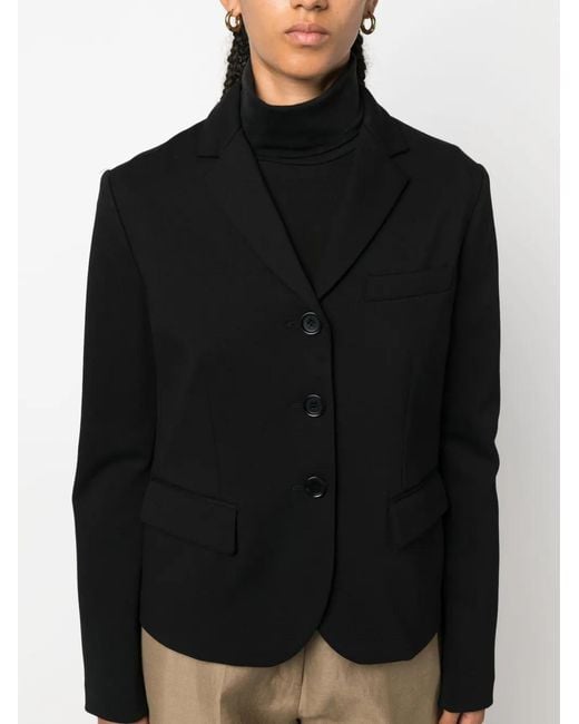 Aspesi Black Cropped Three-Button Blazer