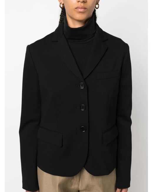 Aspesi Black Cropped Three-Button Blazer