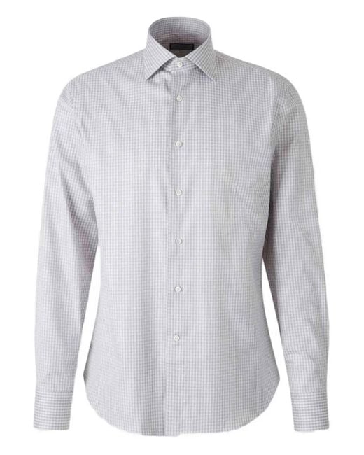 メンズ Canali チェック シャツ Blue