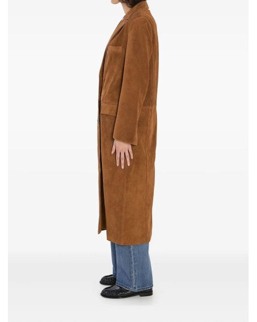 Arma Natural Suede Leather Coat