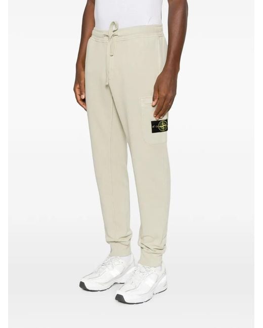 Stone Island Natural Logo-Patch Track Pants for men