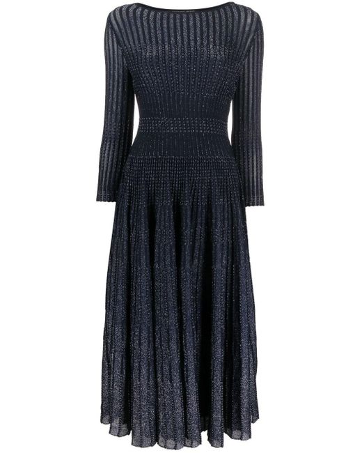 Antonino Valenti Metallic Ribbed-knit Dress in Blue | Lyst
