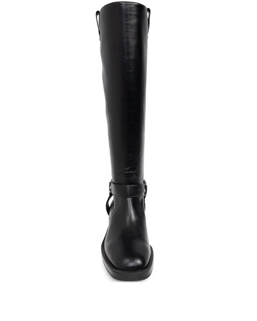 Stuart Weitzman Black Jax Leather Biker Boots