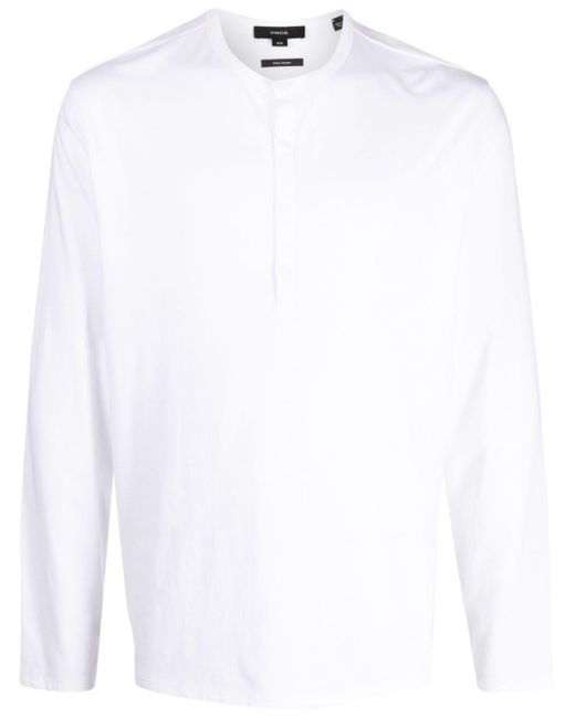 Vince White Long-sleeve Pima-cotton T-shirt for men