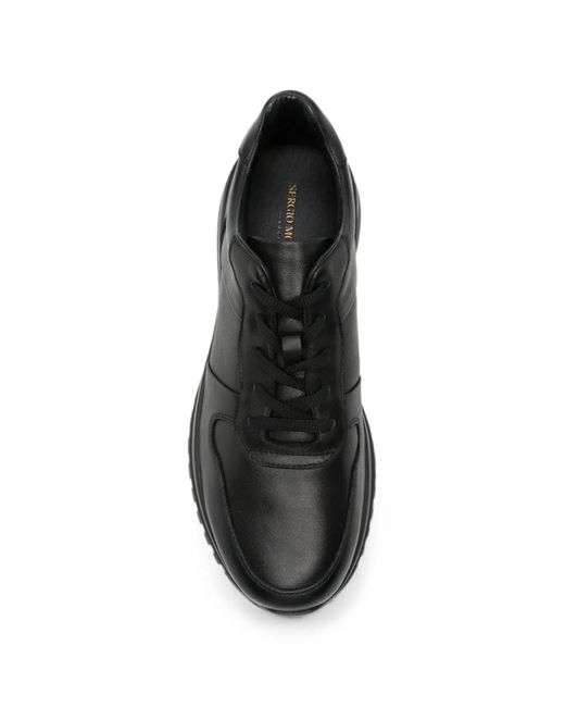 SERGIO MORETTI FIRENZE Black Leather Sneakers for men