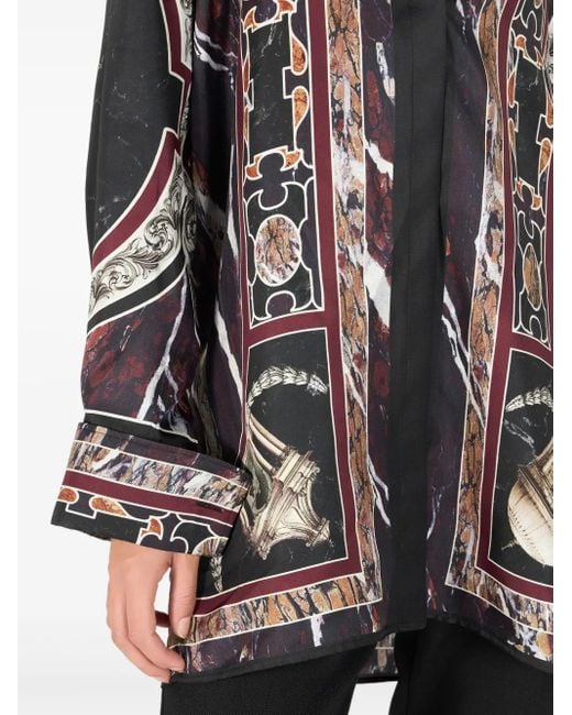 Roberto Cavalli Black Marble-Print Shirt